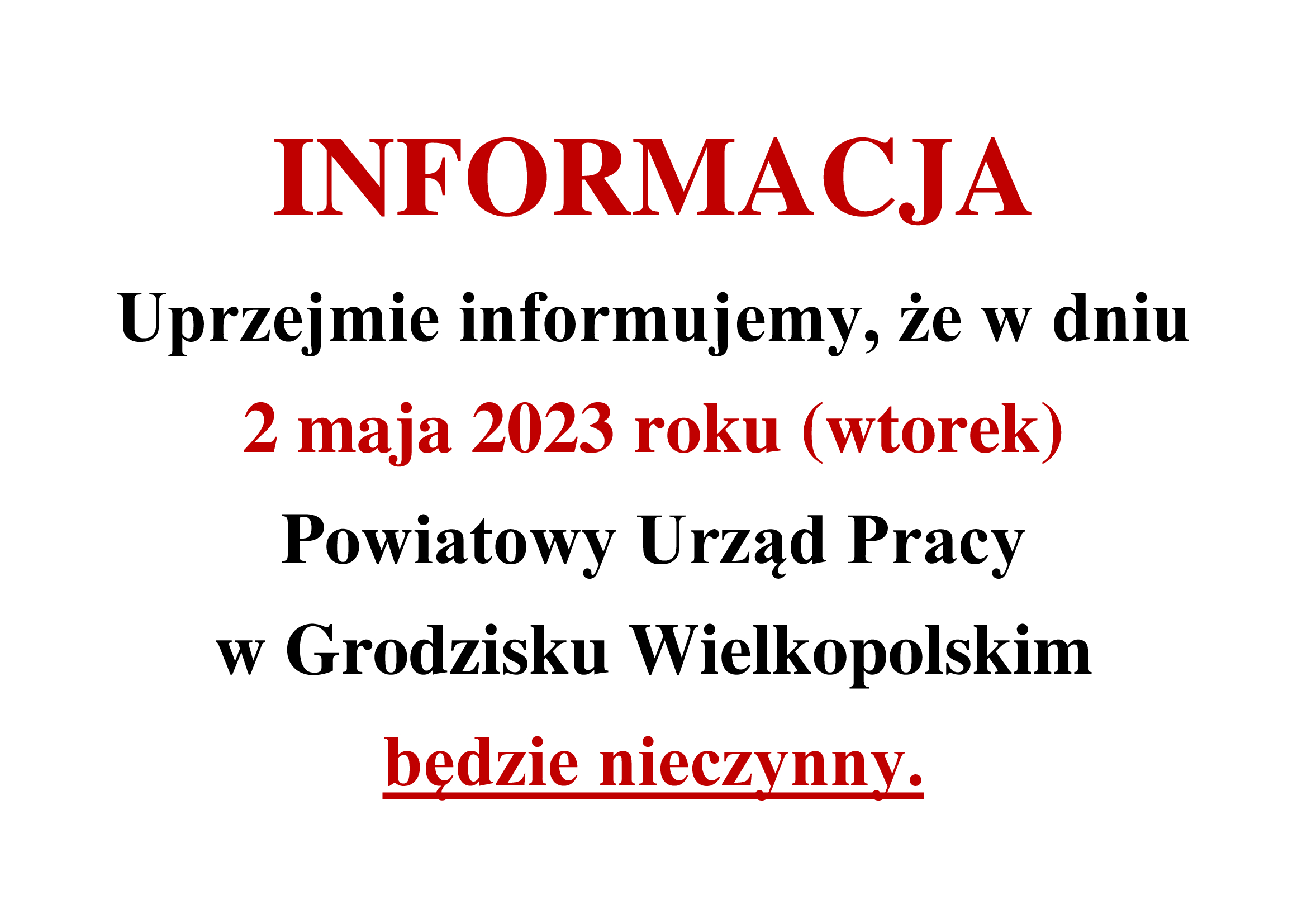 Informacja o 2 maja 2023 roku