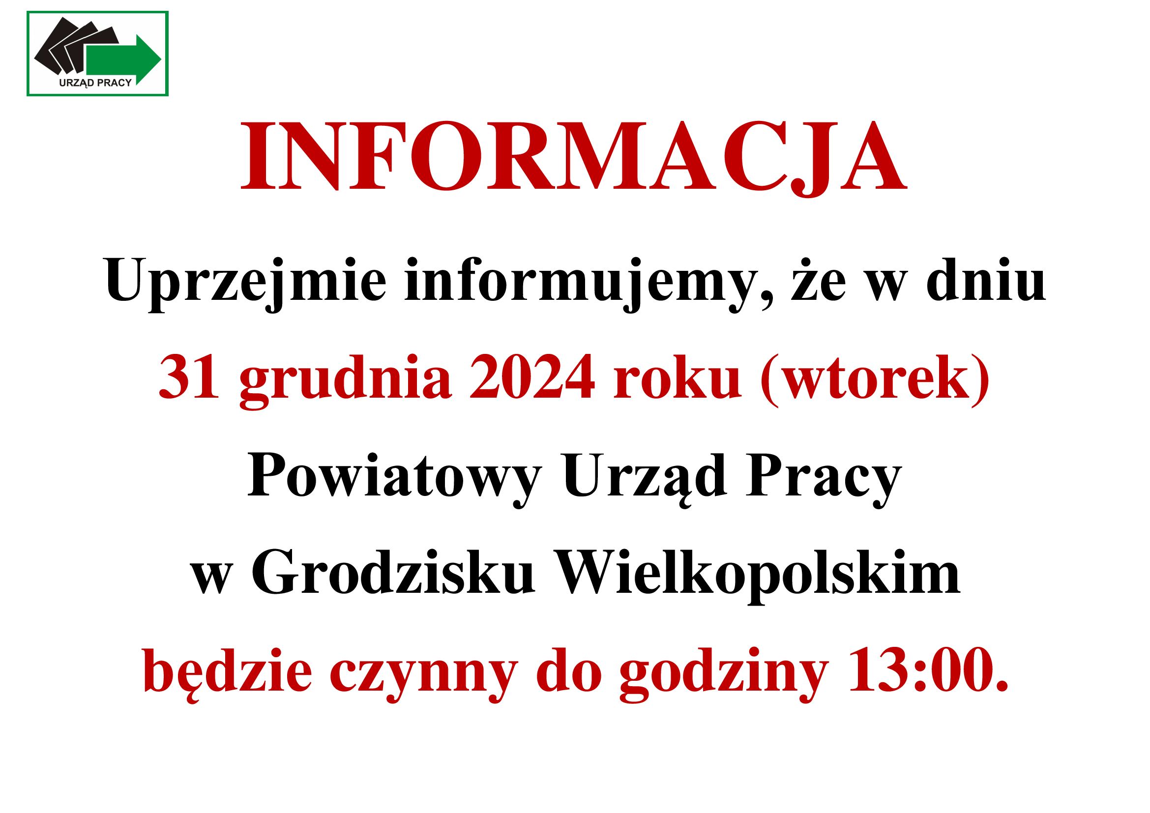 Informacja o 31 grudnia